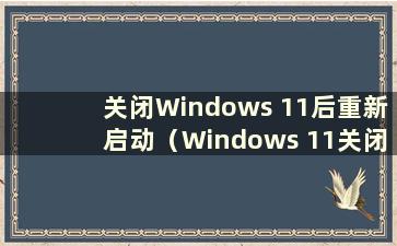 关闭Windows 11后重新启动（Windows 11关闭）